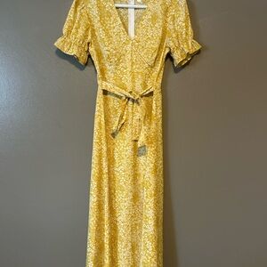 Floral Yellow Midi Dress